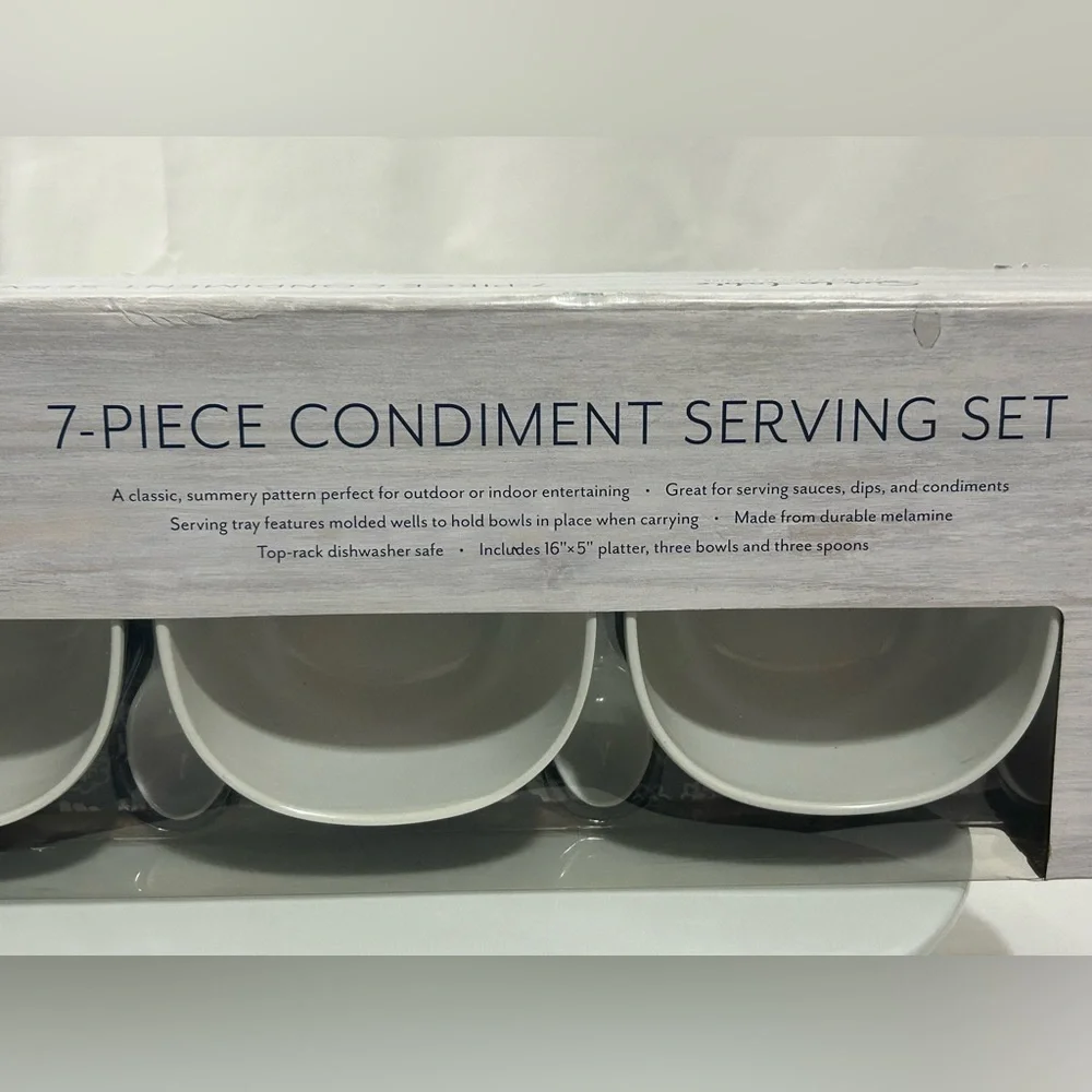 Sur La Table - Blue & White Condiment Serving Set